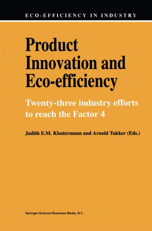 Cover of the book Product Innovation and Eco-Efficiency by Jacqueline M. Cramer, Adrie van Dam, Bernhard L. van der Ven, Springer Netherlands
