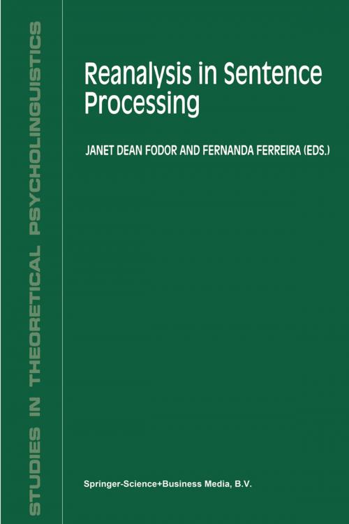 Cover of the book Reanalysis in Sentence Processing by , Springer Netherlands