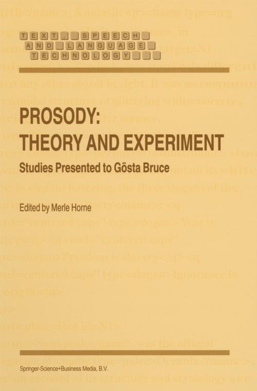 Cover of the book Prosody: Theory and Experiment by , Springer Netherlands