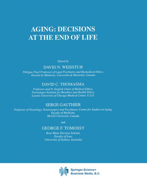 Cover of the book Aging: Decisions at the End of Life by , Springer Netherlands
