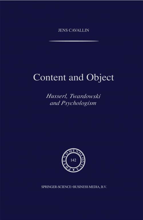 Cover of the book Content and Object by J. Cavallin, Springer Netherlands