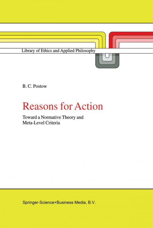Cover of the book Reasons for Action by B.C. Postow, Springer Netherlands