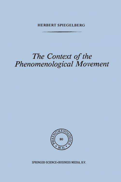 Cover of the book The Context of the Phenomenological Movement by E. Spiegelberg, Springer Netherlands