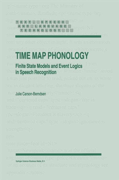 Cover of the book Time Map Phonology by J. Carson-Berndsen, Springer Netherlands