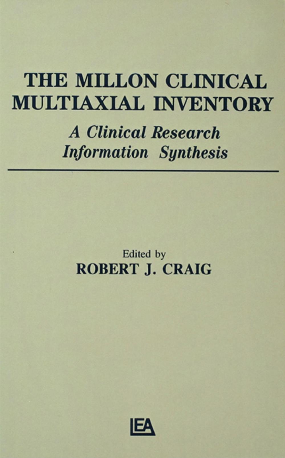 Big bigCover of The Millon Clinical Multiaxial Inventory
