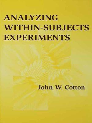 Cover of the book Analyzing Within-subjects Experiments by Anthony D. Pellegrini, David F. Bjorklund
