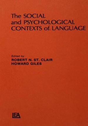 Cover of the book The Social and Psychological Contexts of Language by Robert Pianta, Daniel Walsh