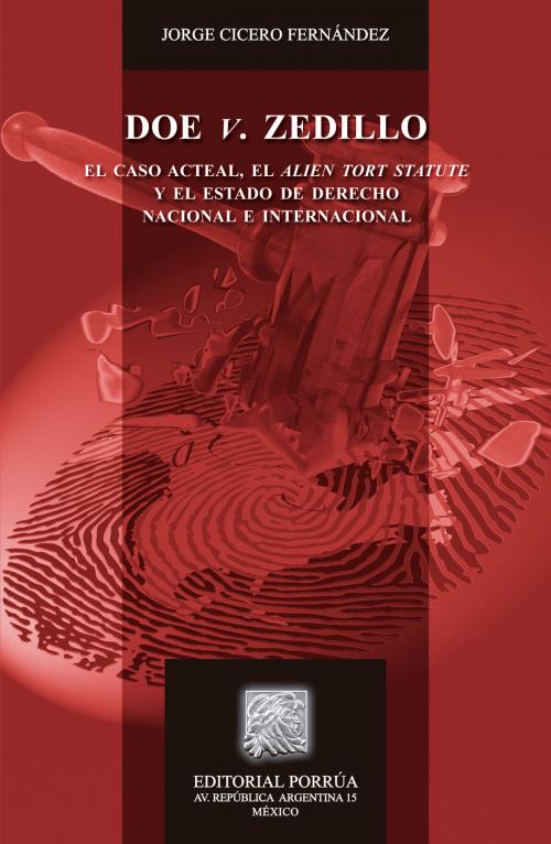Cover of the book Doe v. Zedillo by Jorge Cicero Fernández, Editorial Porrúa México