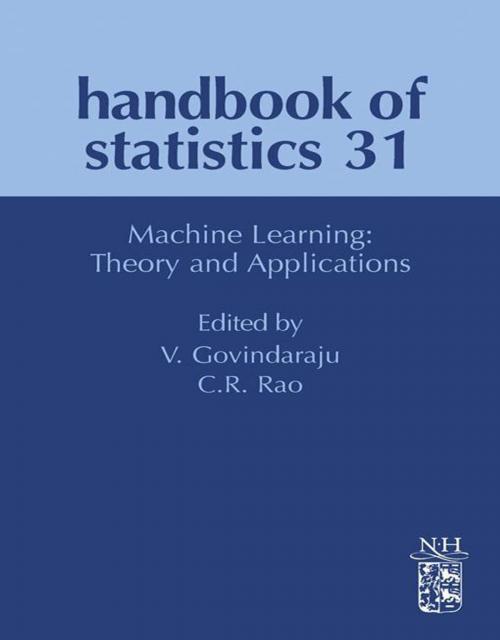 Cover of the book Machine Learning: Theory and Applications by C.R. Rao, Venu Govindaraju, Elsevier Science