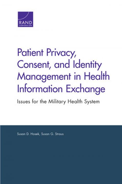Cover of the book Patient Privacy, Consent, and Identity Management in Health Information Exchange by Susan D. Hosek, Susan G. Straus, RAND Corporation