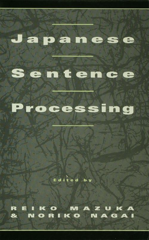 Cover of the book Japanese Sentence Processing by , Taylor and Francis