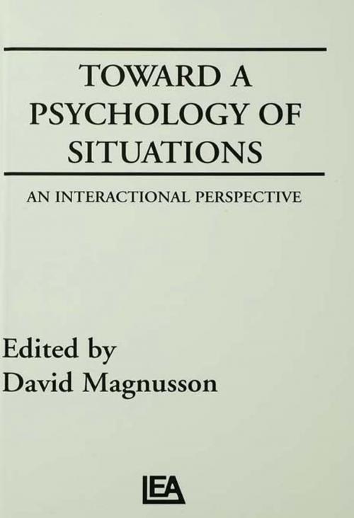 Cover of the book Toward A Psychology of Situations by , Taylor and Francis