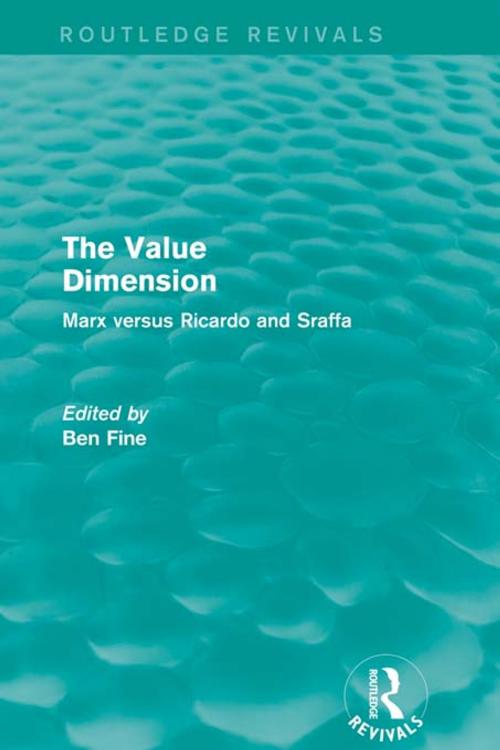 Cover of the book The Value Dimension (Routledge Revivals) by Ben Fine, Taylor and Francis