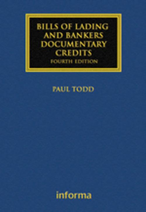 Cover of the book Bills of Lading and Bankers' Documentary Credits by Paul Todd, Taylor and Francis