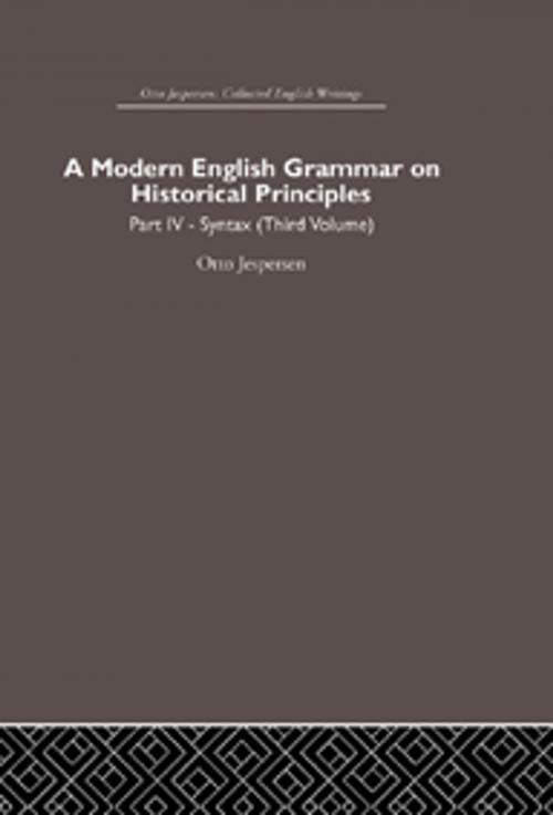 Cover of the book A Modern English Grammar on Historical Principles by Otto Jespersen, Taylor and Francis