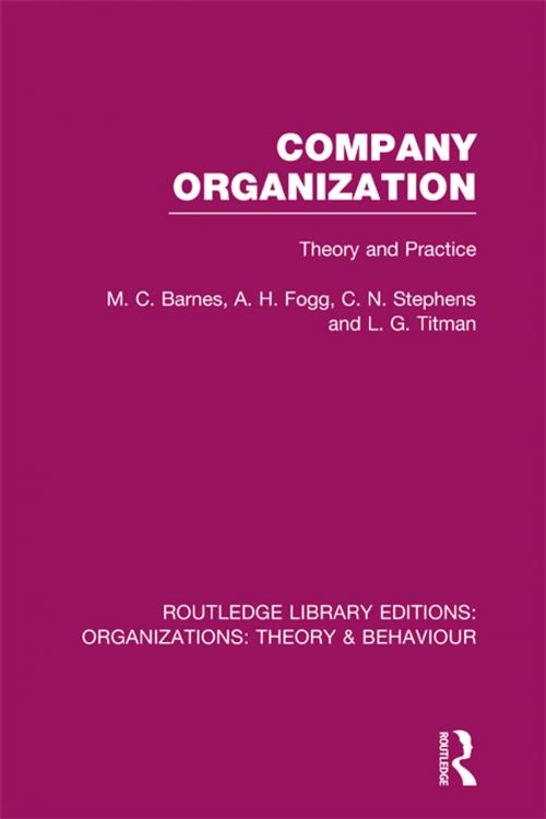 Cover of the book Company Organization (RLE: Organizations) by M . C. Barnes, A. H. Fogg, C. N. Stephens, L. G. Titman, Taylor and Francis