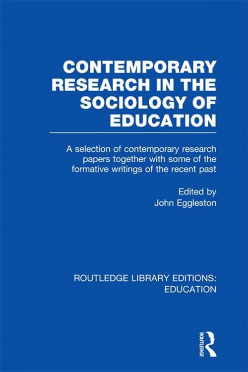 Cover of the book Contemporary Research in the Sociology of Education (RLE Edu L) by , Taylor and Francis