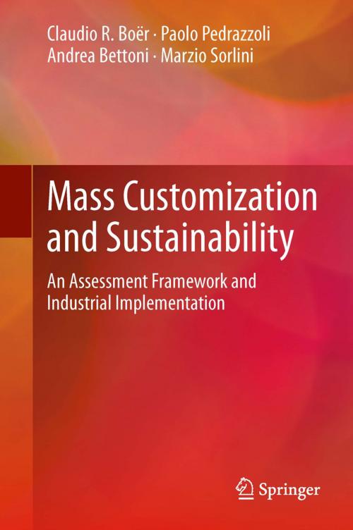 Cover of the book Mass Customization and Sustainability by Claudio R. Boër, Paolo Pedrazzoli, Andrea Bettoni, Marzio Sorlini, Springer London