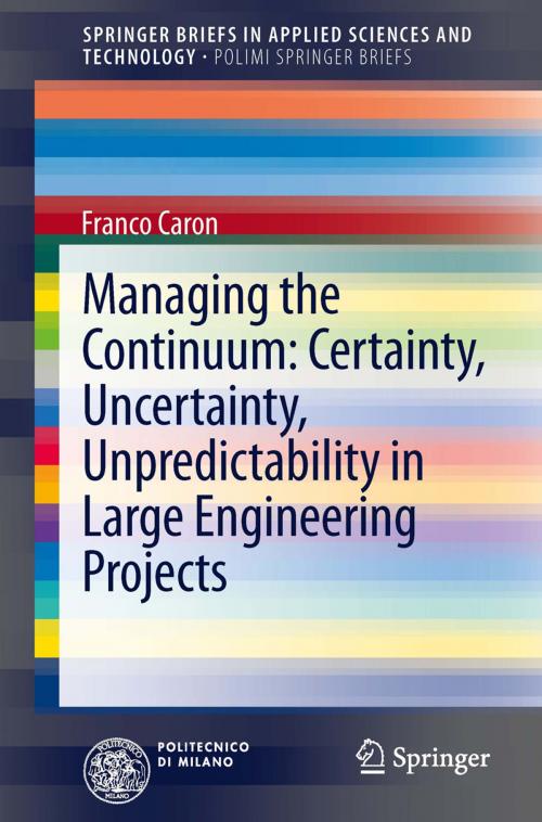 Cover of the book Managing the Continuum: Certainty, Uncertainty, Unpredictability in Large Engineering Projects by Franco Caron, Springer Milan