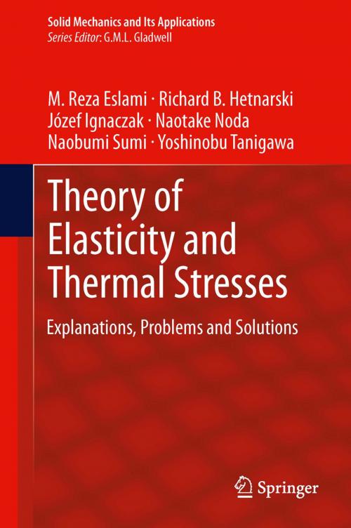 Cover of the book Theory of Elasticity and Thermal Stresses by M. Reza Eslami, Richard B. Hetnarski, Józef Ignaczak, Naotake Noda, Naobumi Sumi, Yoshinobu Tanigawa, Springer Netherlands