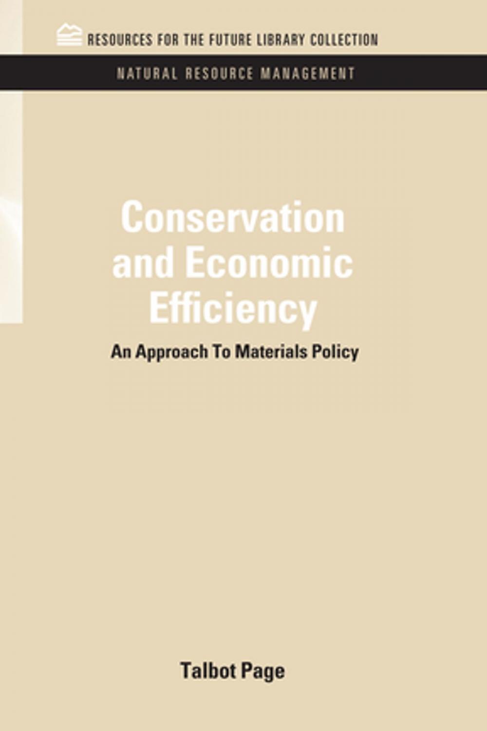 Big bigCover of Conservation and Economic Efficiency