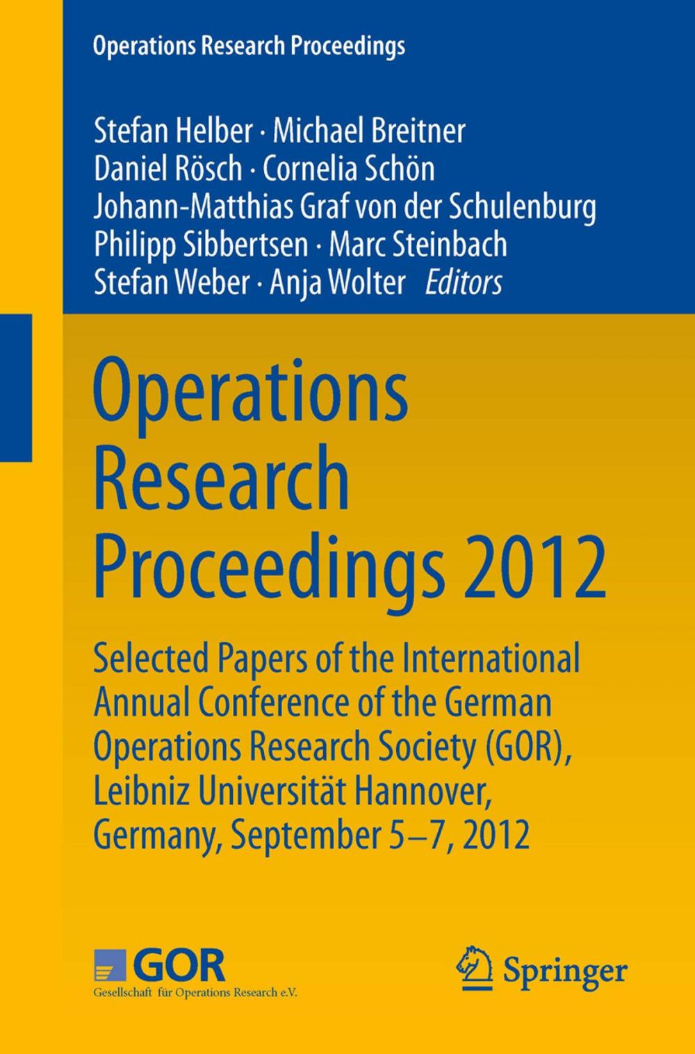 Big bigCover of Operations Research Proceedings 2012