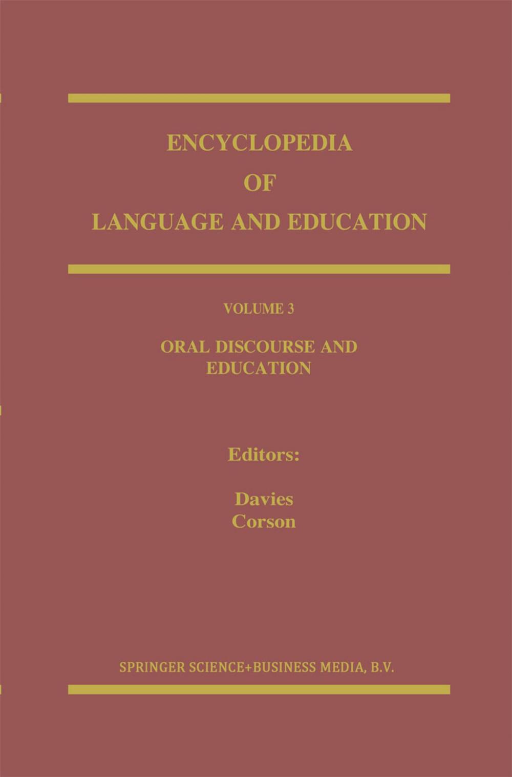 Big bigCover of Oral Discourse and Education
