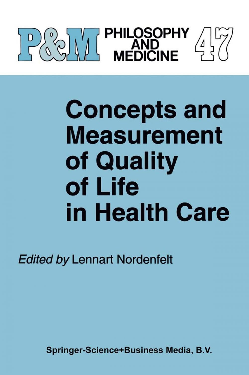 Big bigCover of Concepts and Measurement of Quality of Life in Health Care