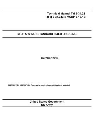 Cover of Technical Manual TM 3-34.22 (FM 3-34.343) / MCRP 3-17.1B Military Nonstandard Fixed Bridging October 2013