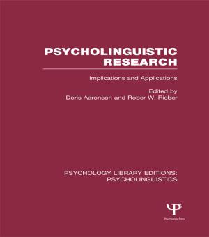 bigCover of the book Psycholinguistic Research (PLE: Psycholinguistics) by 