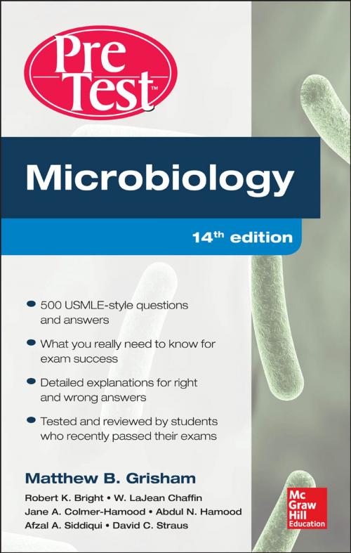 Cover of the book Microbiology PreTest Self-Assessment and Review 14/E by Matthew Grisham, McGraw-Hill Education