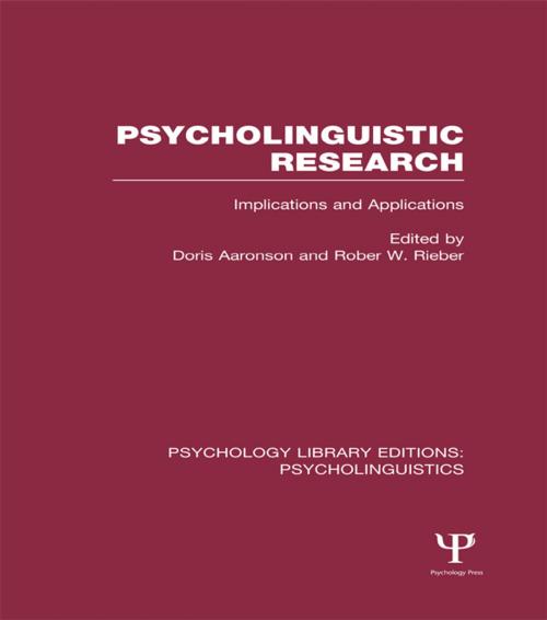Cover of the book Psycholinguistic Research (PLE: Psycholinguistics) by , Taylor and Francis