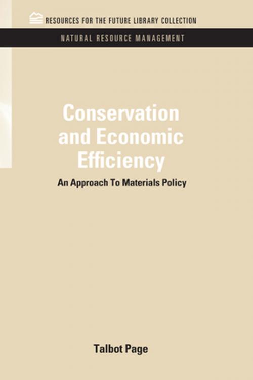 Cover of the book Conservation and Economic Efficiency by Talbot Page, Taylor and Francis