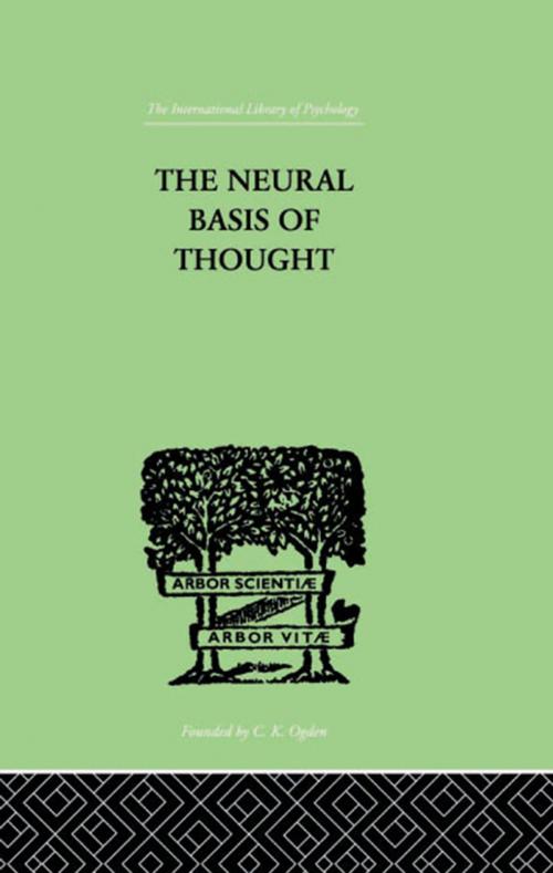 Cover of the book The Neural Basis Of Thought by Campion, George G & Elliot Smith, Grafton, Taylor and Francis