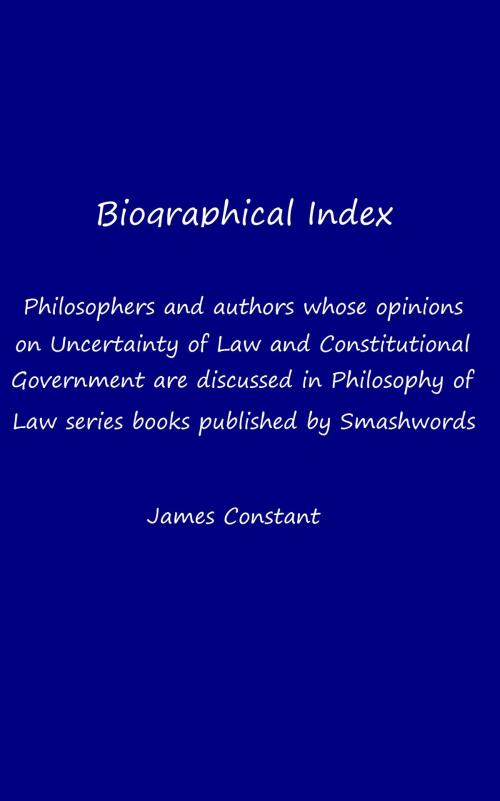 Cover of the book Biographical Index by James Constant, James Constant