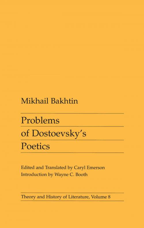 Cover of the book Problems of Dostoevsky's Poetics by Mikhail Bakhtin, University of Minnesota Press