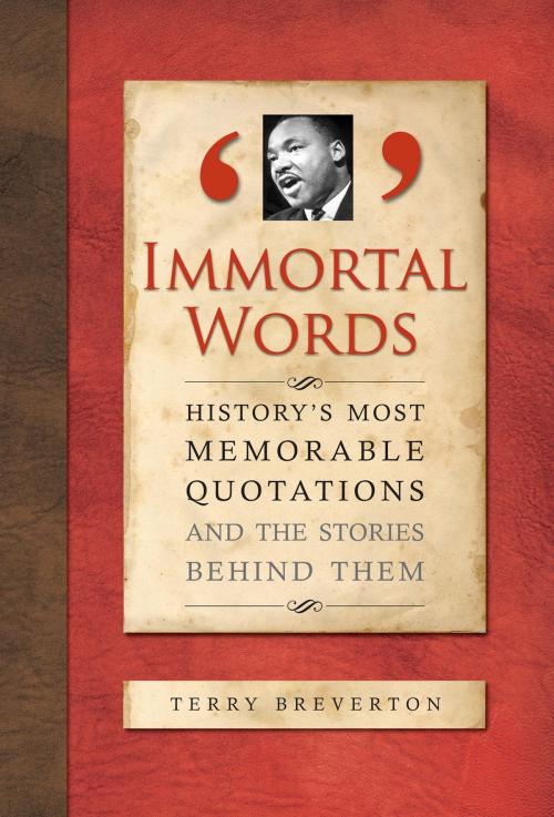 Cover of the book Immortal Words by Terry Breverton, Quercus