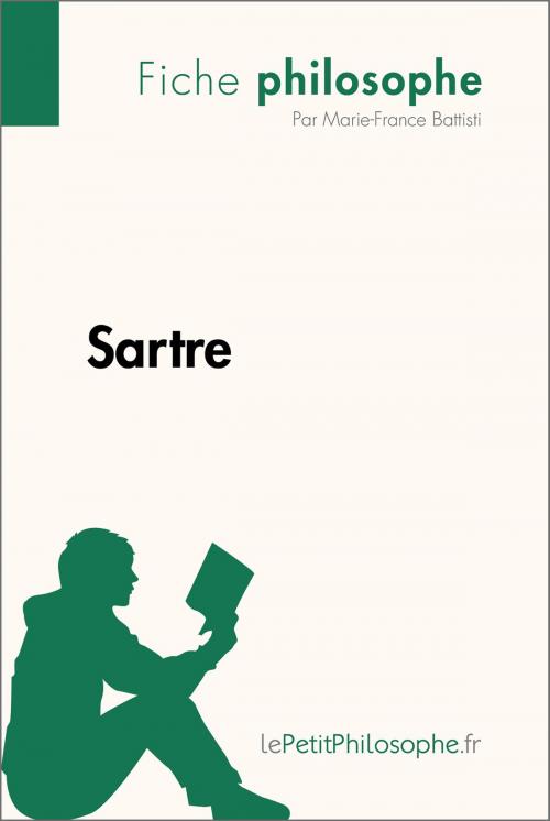 Cover of the book Sartre (Fiche philosophe) by Marie-France Battisti, lePetitPhilosophe.fr, lePetitPhilosophe.fr