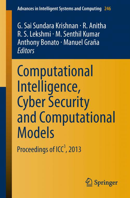 Cover of the book Computational Intelligence, Cyber Security and Computational Models by , Springer India