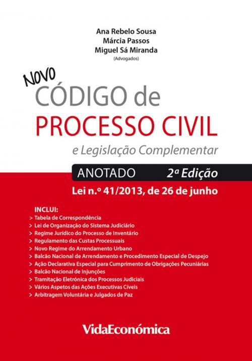 Cover of the book Novo Código de Processo Civil (2ª Edição) by Miguel Miranda, Ana Rebelo Sousa, Márcia Passos, Vida Económica Editorial