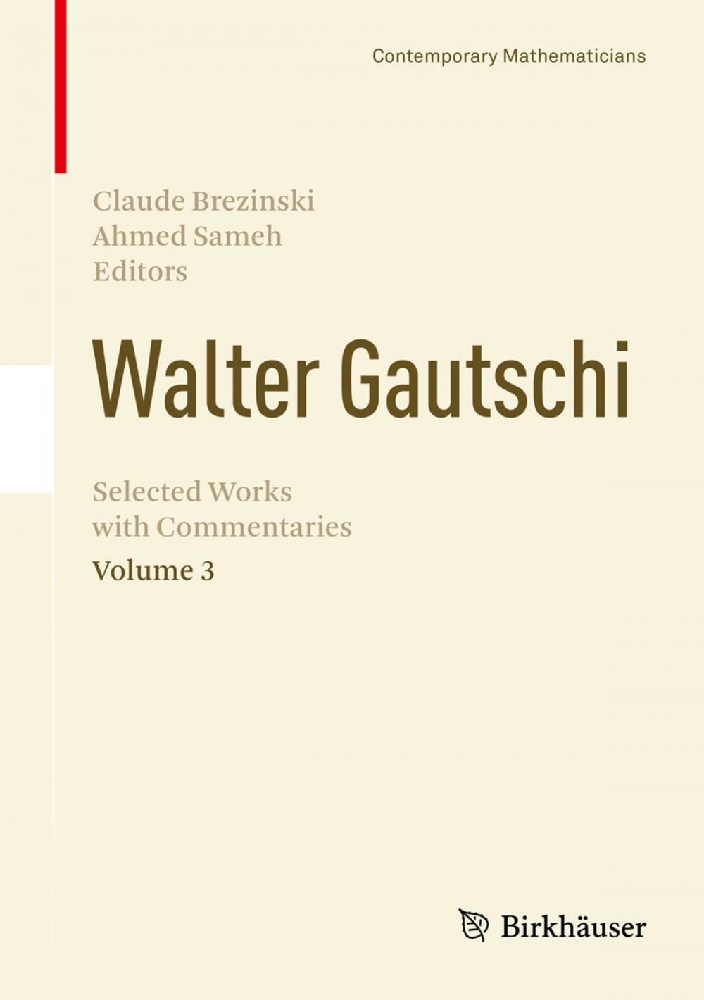 Big bigCover of Walter Gautschi, Volume 3