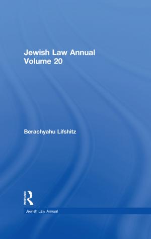 Cover of the book Jewish Law Annual Volume 20 by Janet Finch, Professor Janet V Finch, Jennifer Mason