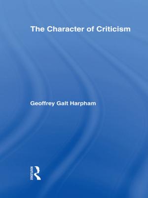 Cover of the book The Character of Criticism by John Geluardi