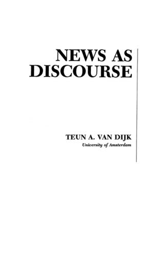 Book cover of News As Discourse