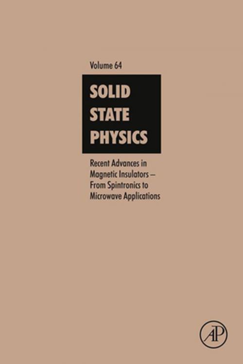 Cover of the book Recent Advances in Magnetic Insulators - From Spintronics to Microwave Applications by Mingzhong Wu, Axel Hoffmann, Elsevier Science