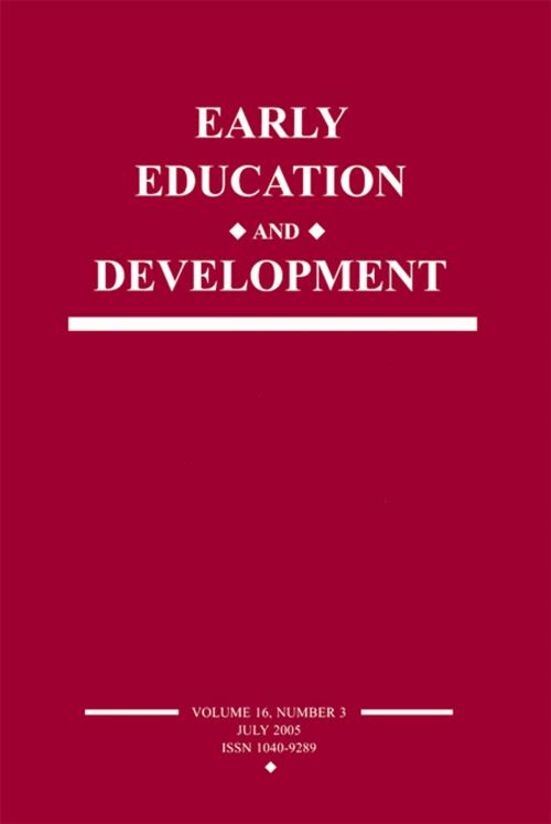 Cover of the book Early Education and Development by , Taylor and Francis