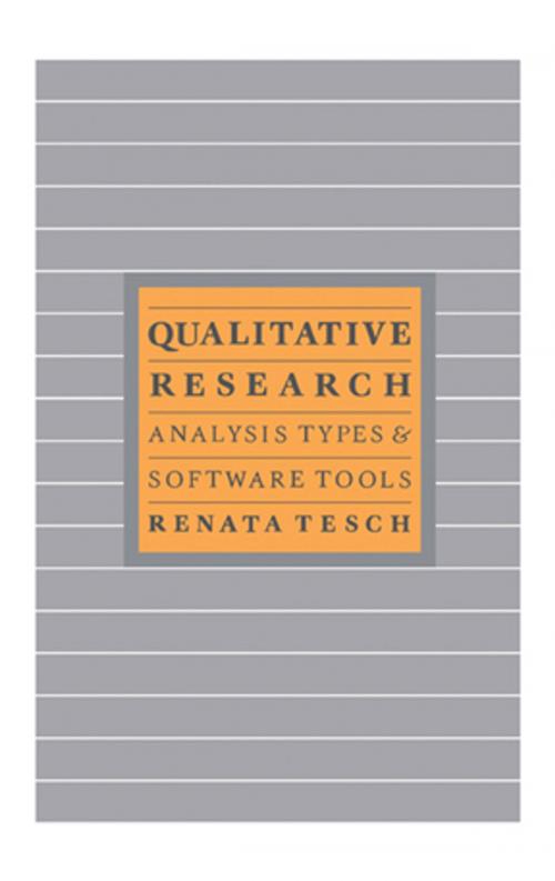 Cover of the book Qualitative Research: Analysis Types & Tools by Renata Tesch, Taylor and Francis
