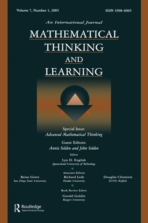 Cover of the book Advanced Mathematical Thinking by , Taylor and Francis