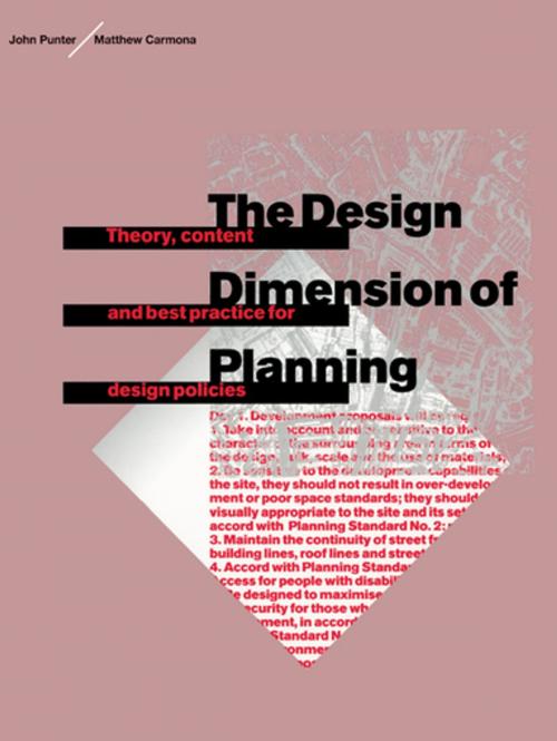Cover of the book The Design Dimension of Planning by Matthew Carmona, John Punter, Taylor and Francis