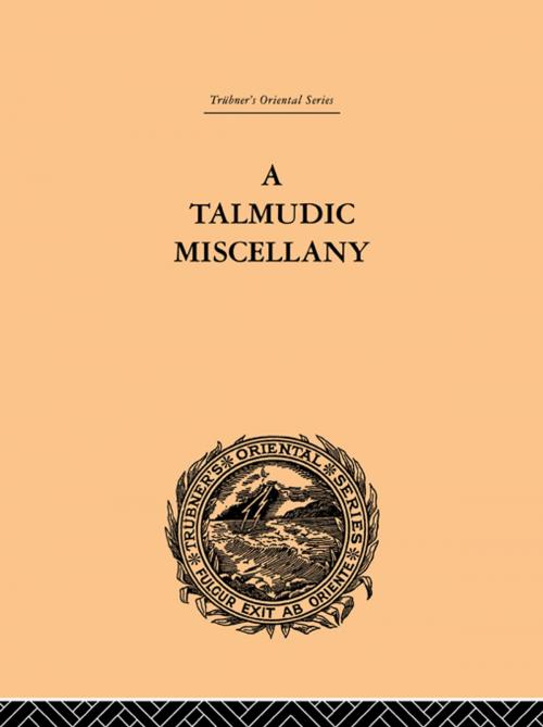 Cover of the book A Talmudic Miscellany by Paul Isaac Hershon, Taylor and Francis